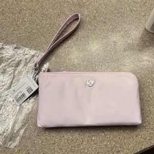 Light Pink Wristlet with Silver Logo